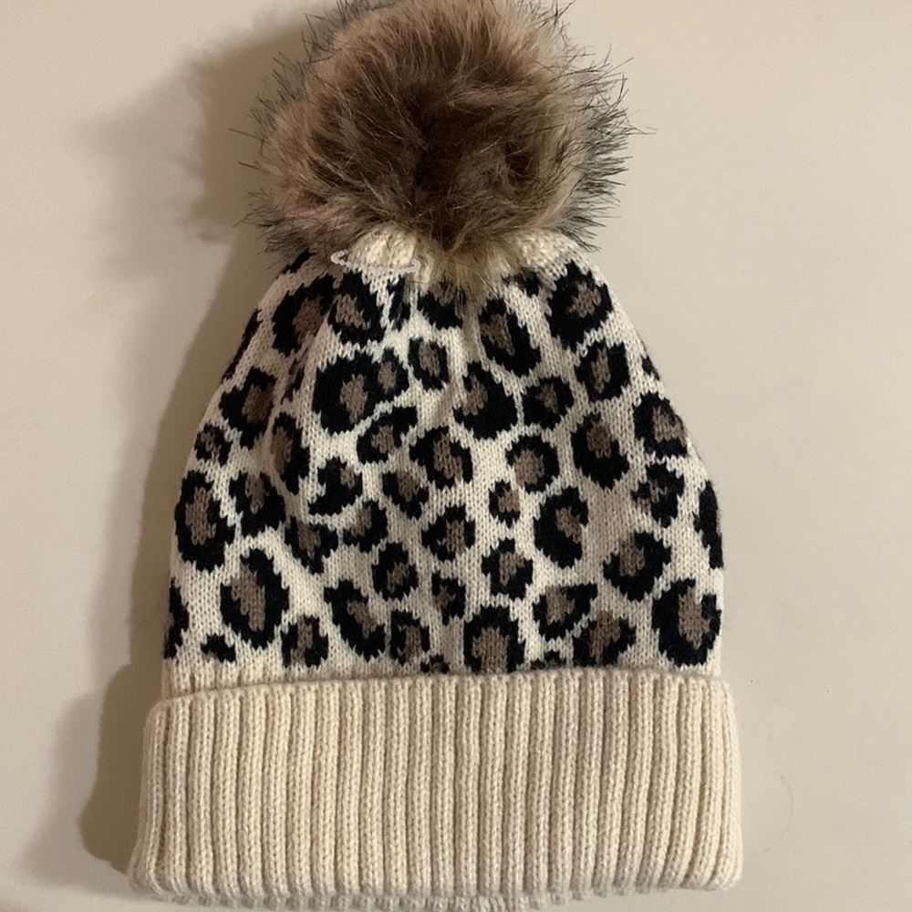 Adorable, cheetah beanie